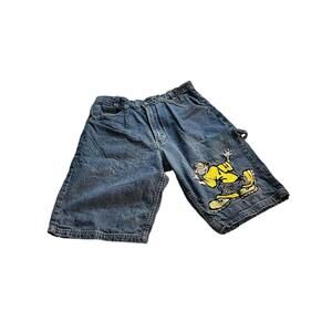 Vintage Rave Skater No Boundaries Denim Cargo Y2K Shorts Rare Size 32